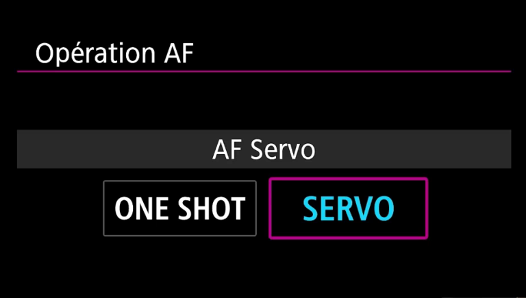 mode one shot ou mode servo Canon